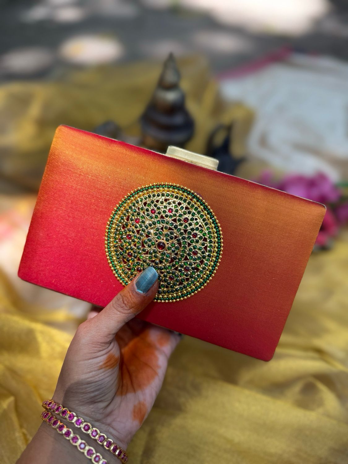 Orange With Green Rakudi