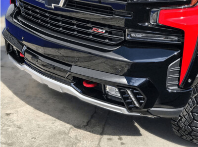 Chev SILVERADO 2019+ AIR DESIGN Front Bumper Guard Off-Road - SILVER : SATIN BLACK