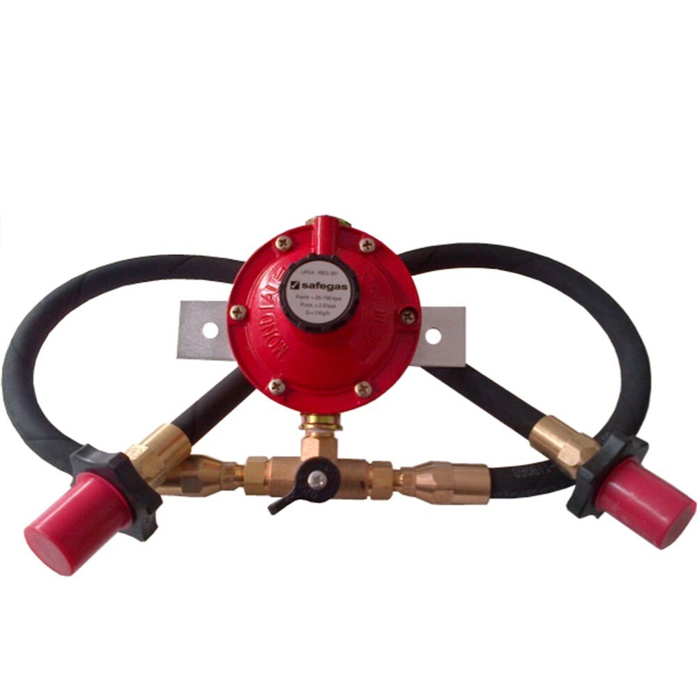 LPG Regulator High Pressure Bullnose Change Over Set 0-200 kPa 6kg/Hr