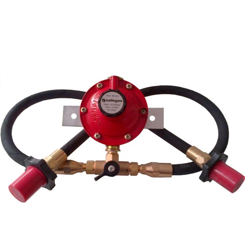 LPG Regulator High Pressure Bullnose Change Over Set 0-200 kPa 6kg/Hr