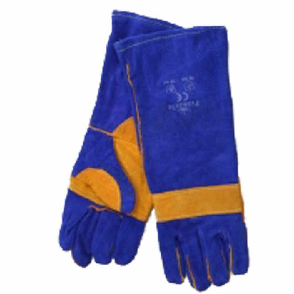 Glove Welding Blue Lined Yellow Palm Kevlar Stitch Elbow 8&quot;
