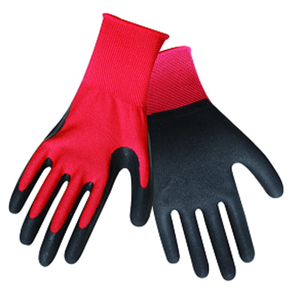 Glove Nitrile Black/Red Smooth Palm Size 10