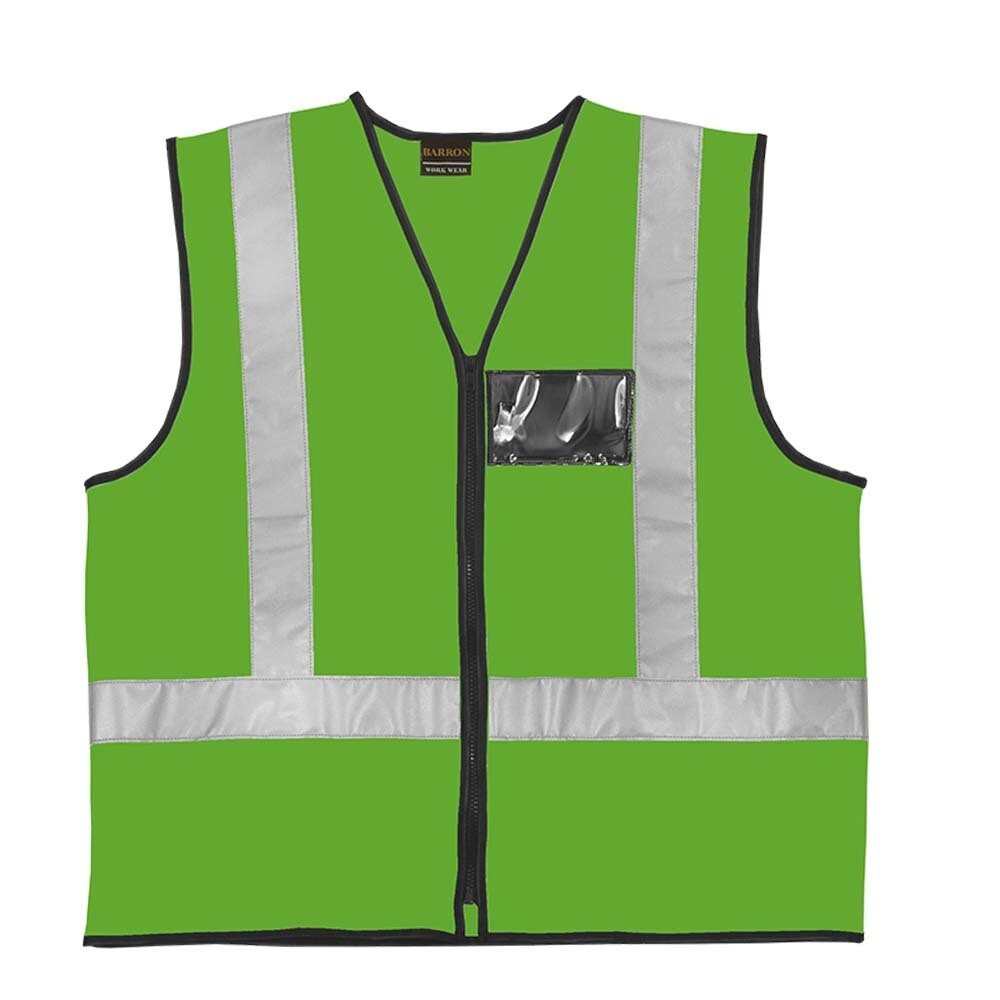 Reflective Vest with Zip &amp; ID Lime
