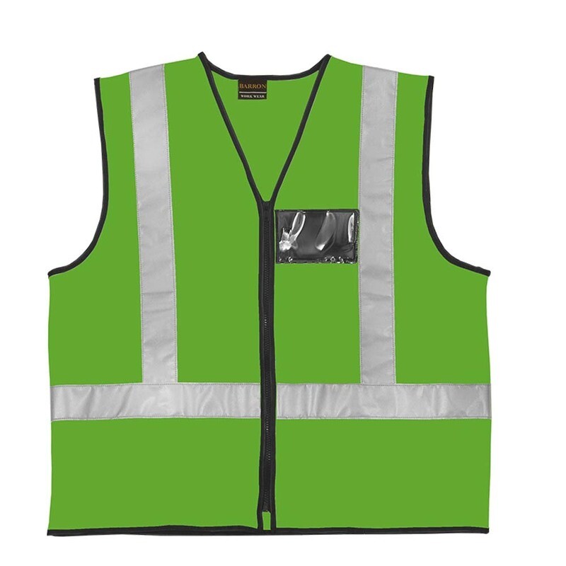 Reflective Vest with Zip &amp; ID Lime
