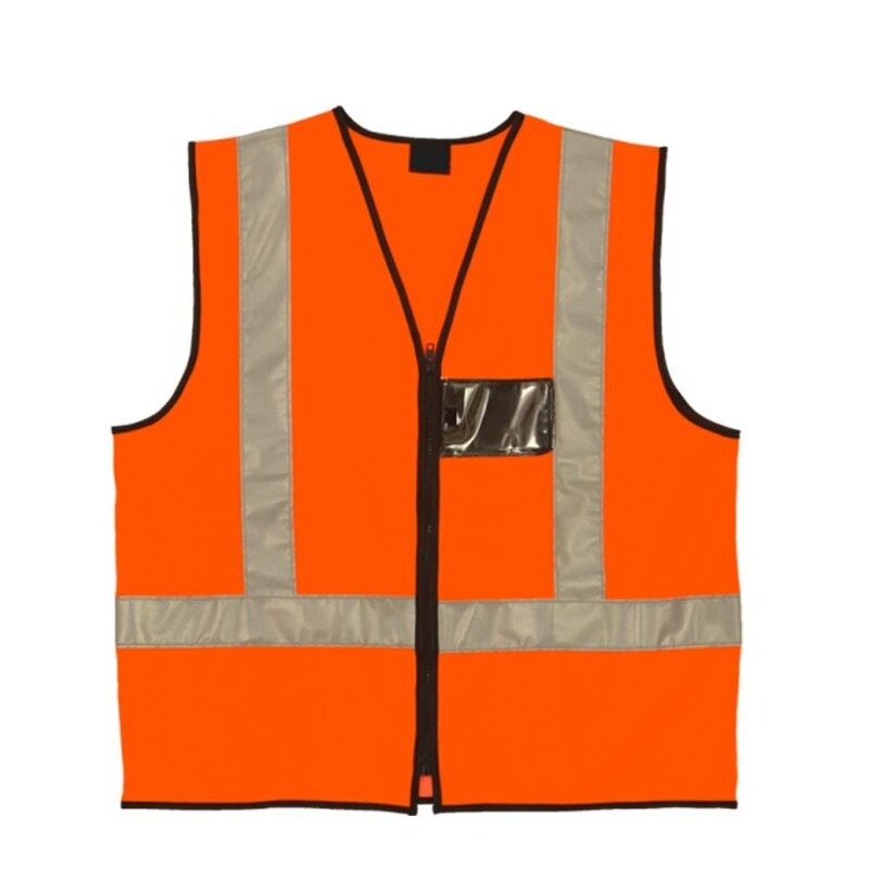Reflective Vest with Zip &amp; ID Orange