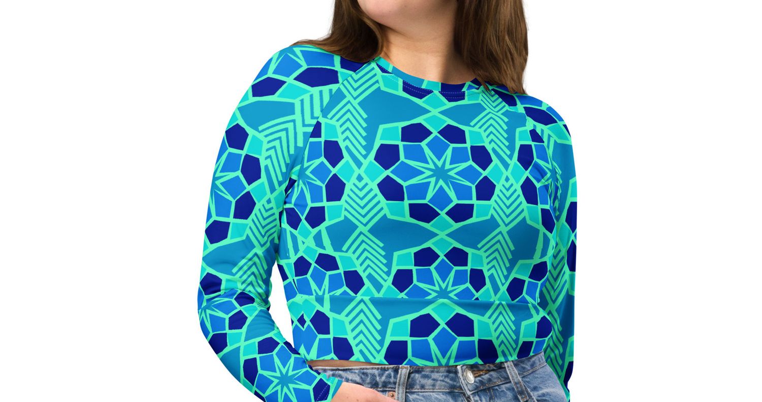 CROP TOP_MAGLIA CORTA A MANICA LUNGA SLIM FIT CON MATERIALI RICICLATI
