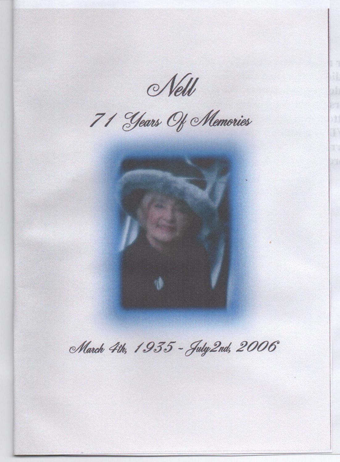 Nell: 71 Years of Memories