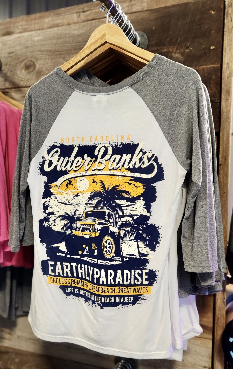 DHO 3/4 Sleeve Shirt - Gray/White