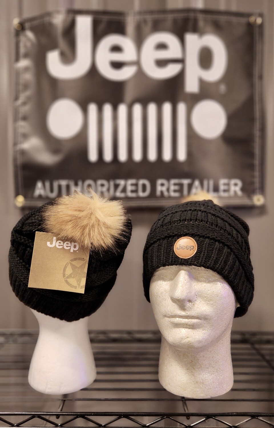 Jeep Beanie - Black Pom Pom