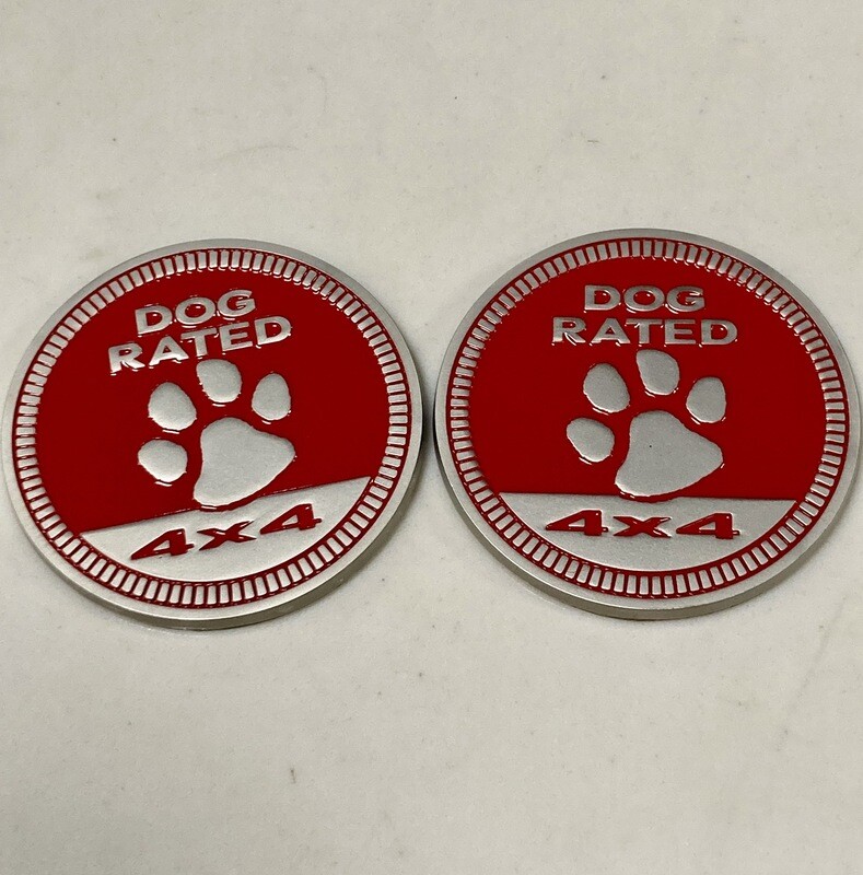 Jeep Badge - Dog Rated Red