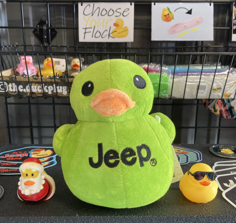 Plush Jeep Duck - Lime Green