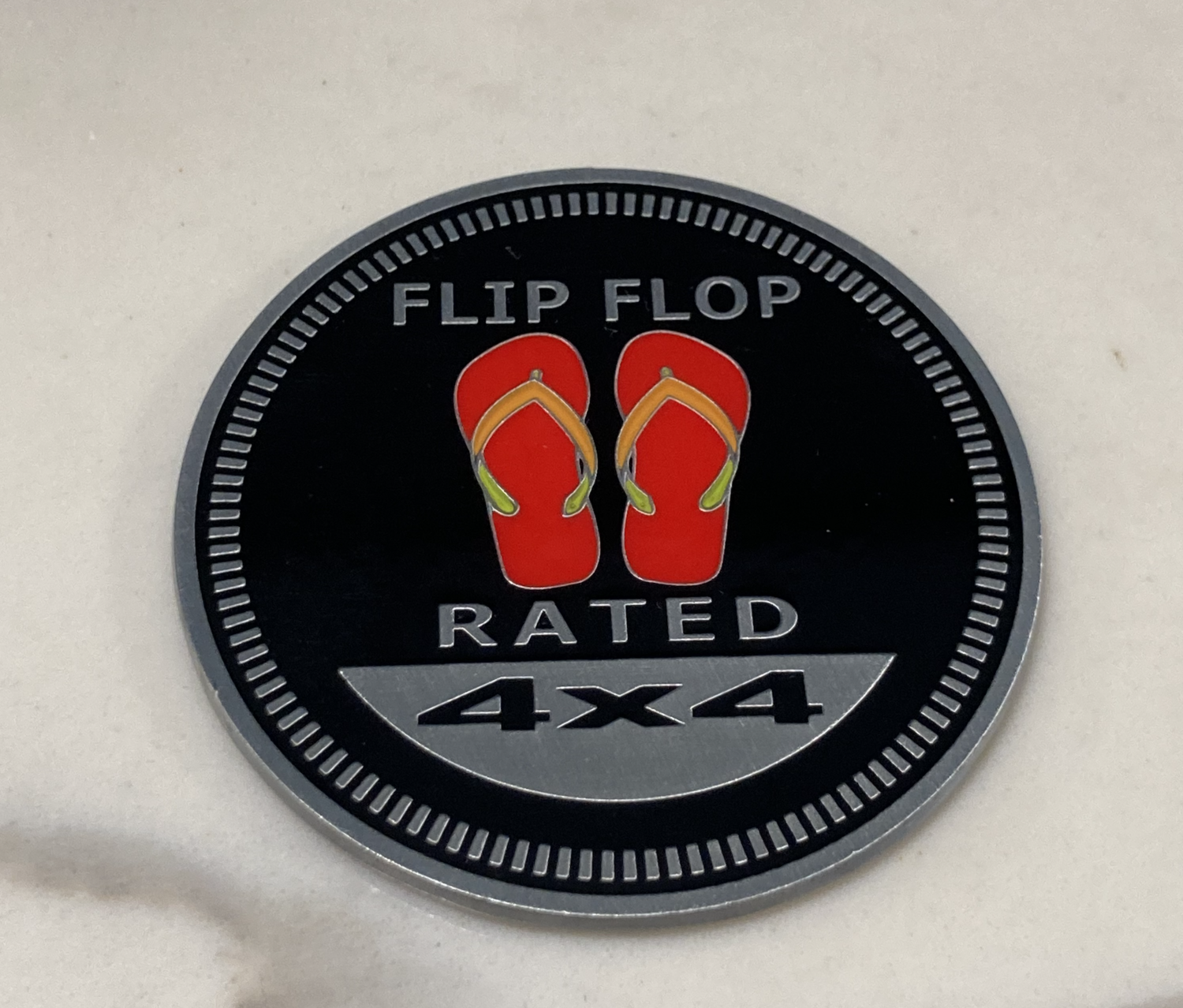 Jeep Badge - Flip Flop Rated Red 