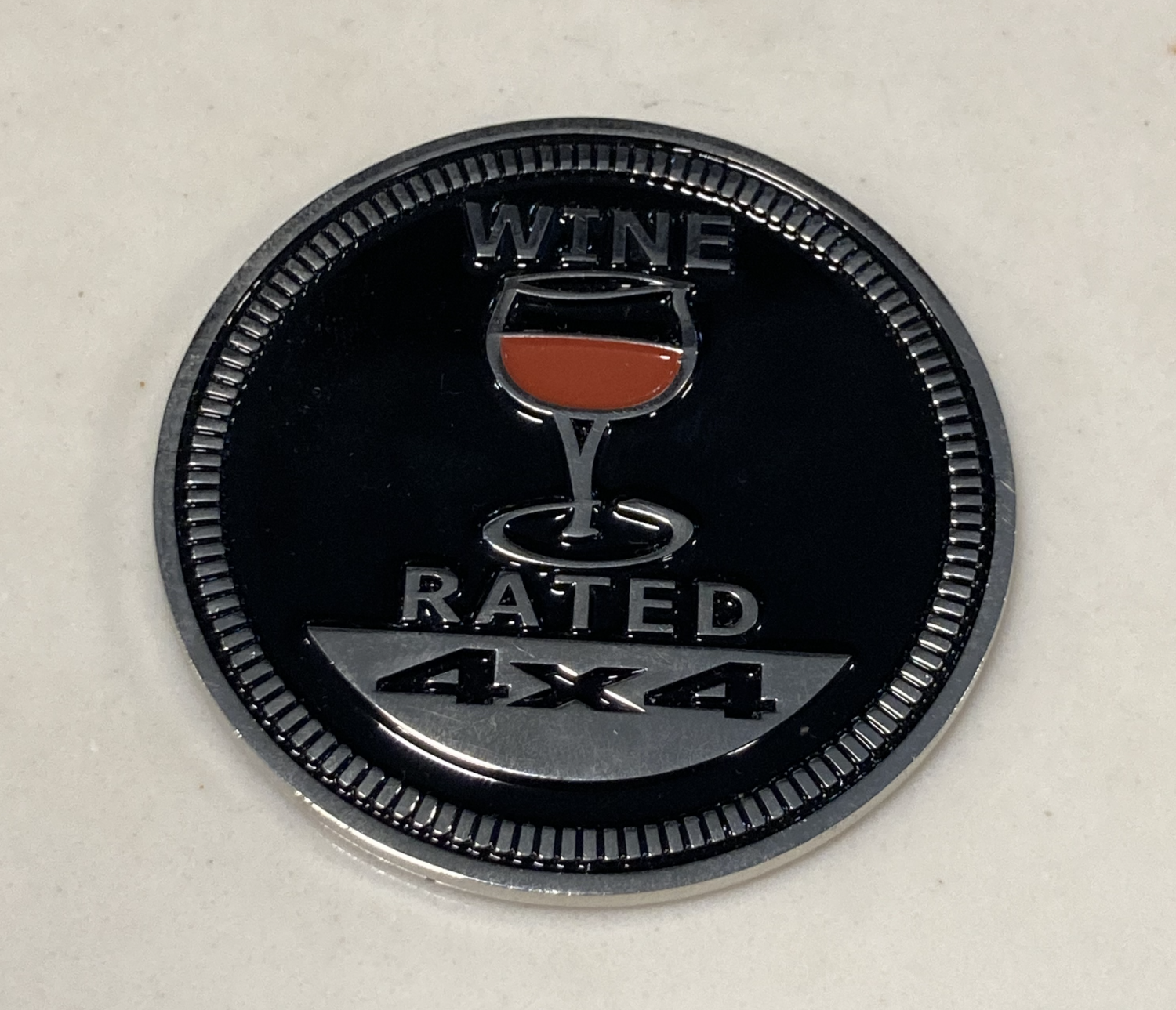 Jeep Badge - Wine Rated Red