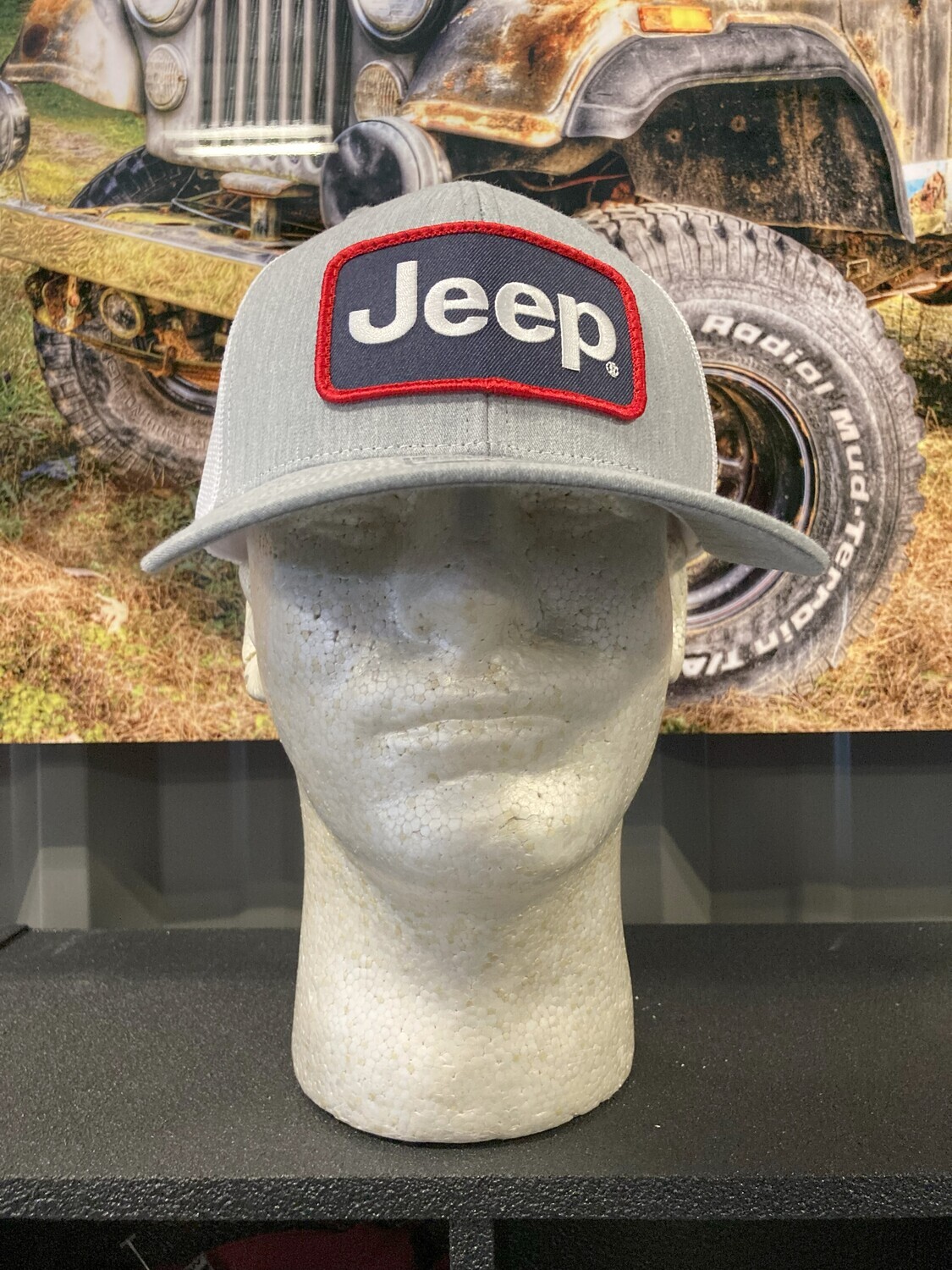 DSC Jeep Hat - Patch Heather Gray White