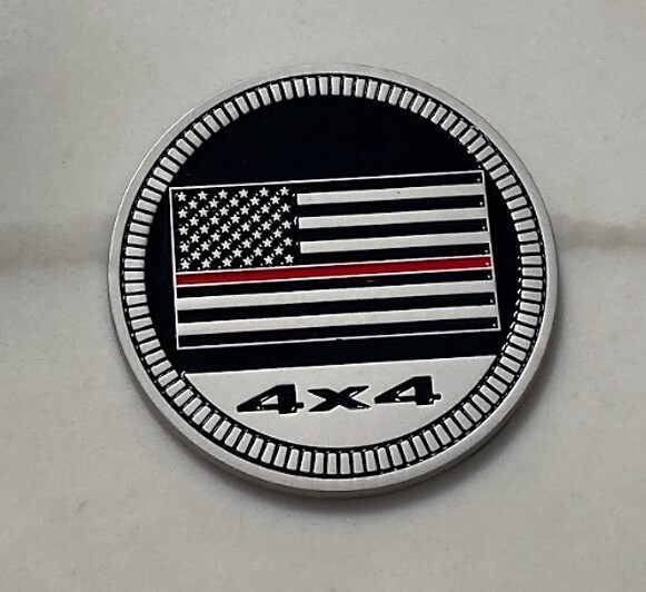 Jeep Badge - American Flag Red Line