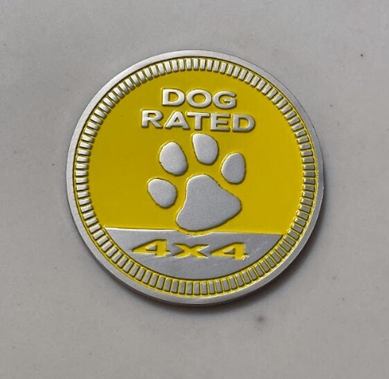 Jeep Badge - Dog Rated Yellow