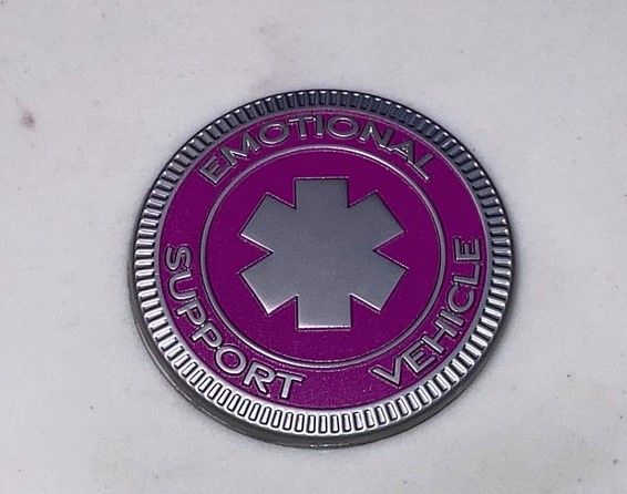 Jeep Badge - Emotional Support Vehicle Pink