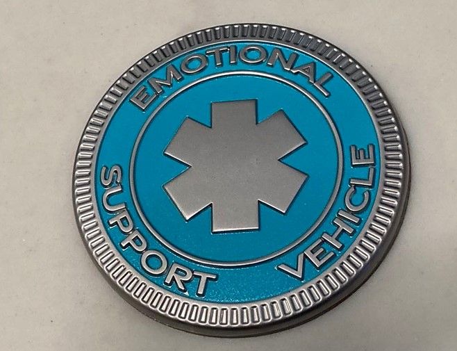 Jeep Badge - Emotional Support Vehicle Turquoise