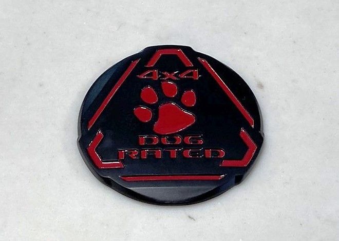 Jeep Badge - Mojave Dog Rated Red