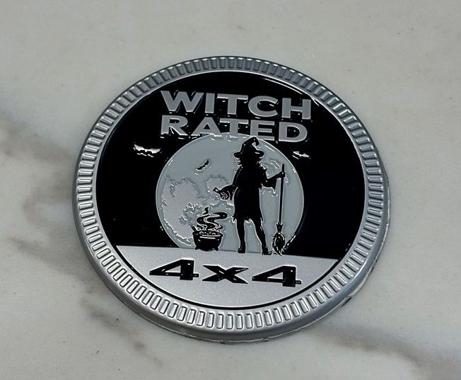 Jeep Badge - Witch Rated - Silver Cauldron