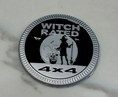 Jeep Badge - Witch Rated - Silver Cauldron