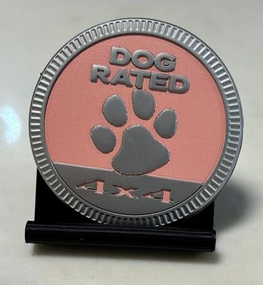Jeep Badge - Dog Rated Peach