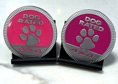 Jeep Badge - Dog Rated Pink
