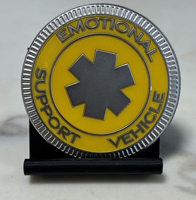 Jeep Badge - Emotional Support Vehicle Yellow