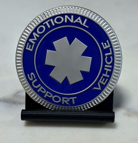 Jeep Badge - Emotional Support Vehicle Blue