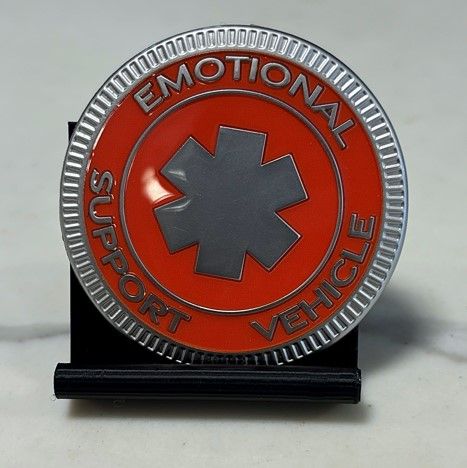 Jeep Badge - Emotional Support Vehicle Orange