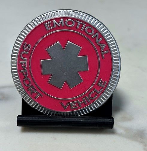 Jeep Badge - Emotional Support Vehicle Pink