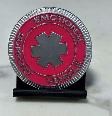 Jeep Badge - Emotional Support Vehicle Pink