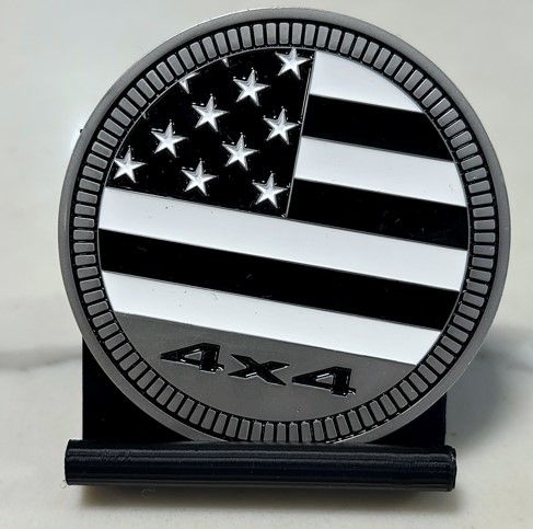 Jeep Badge - Black And White Flag