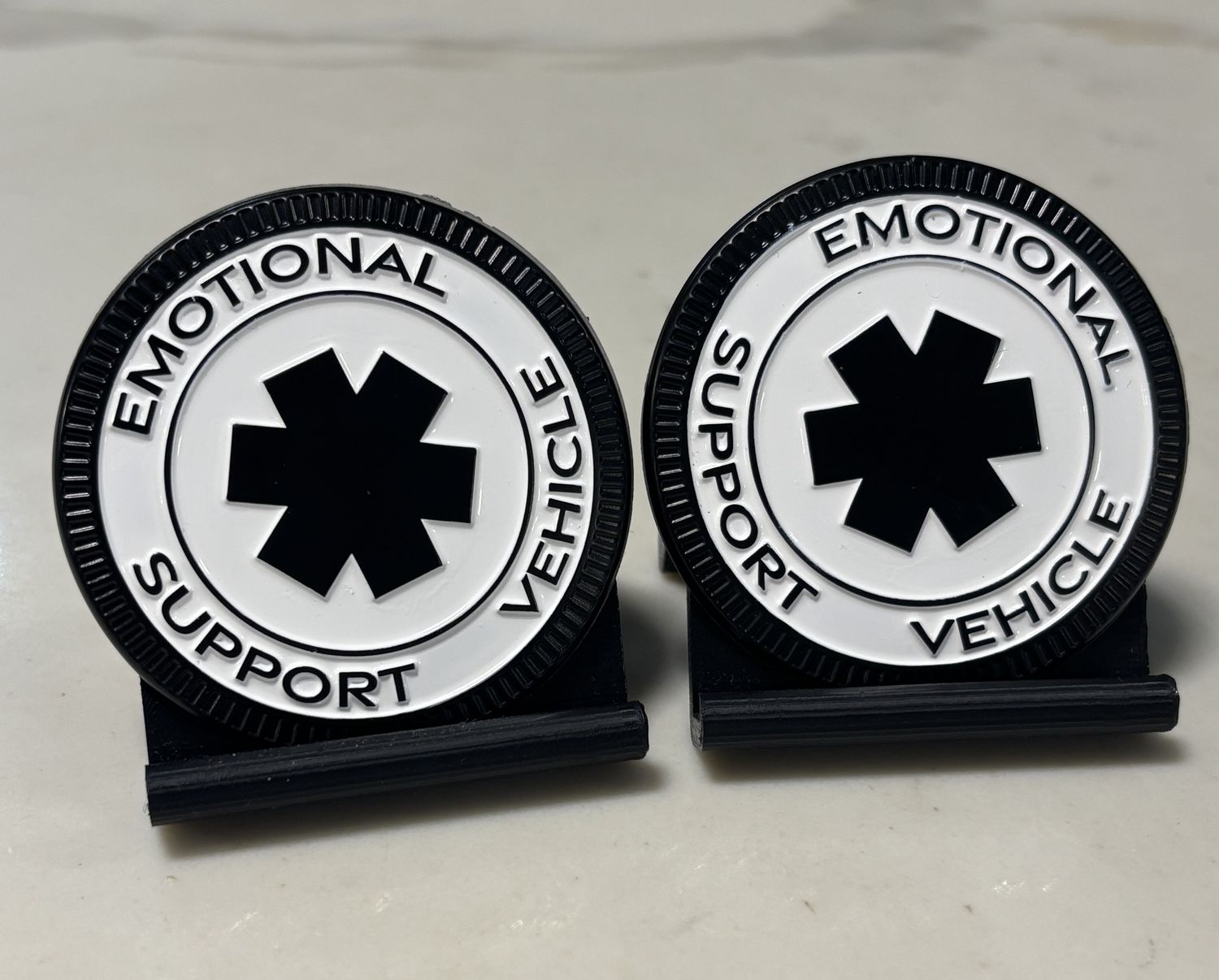 Jeep Badge - Emotional Support Vehicle White