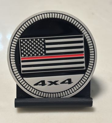 Jeep Badge - American Flag Red Line