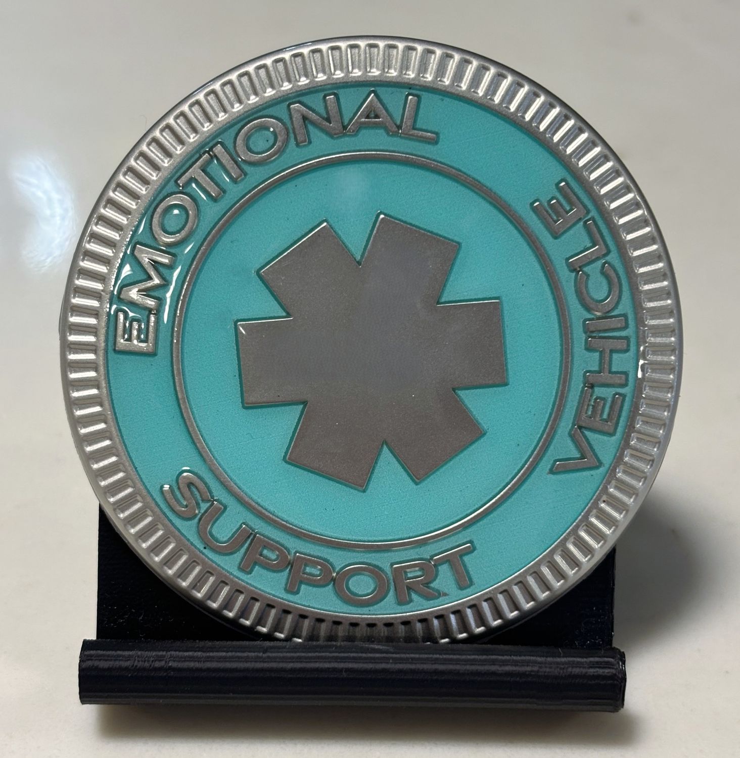 Jeep Badge - Emotional Support Vehicle Turquoise