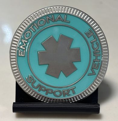Jeep Badge - Emotional Support Vehicle Turquoise