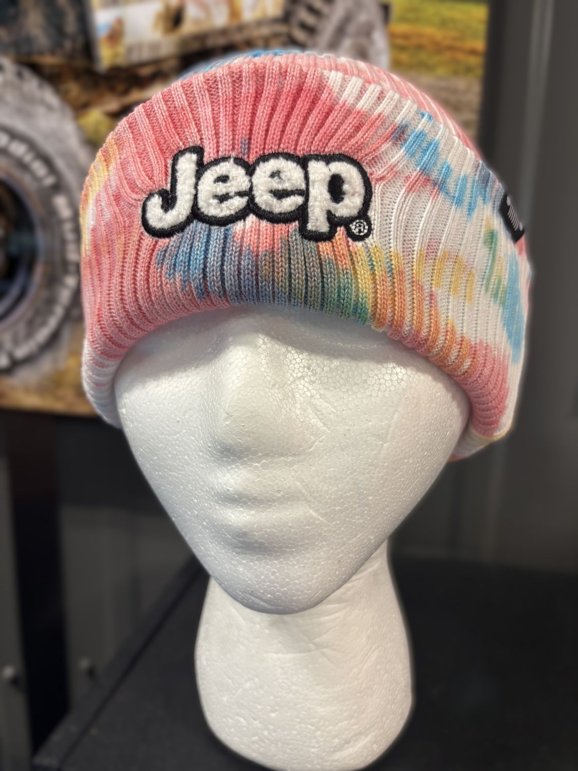 Jeep Beanie - Jeep Logo Knit Tie-Dye