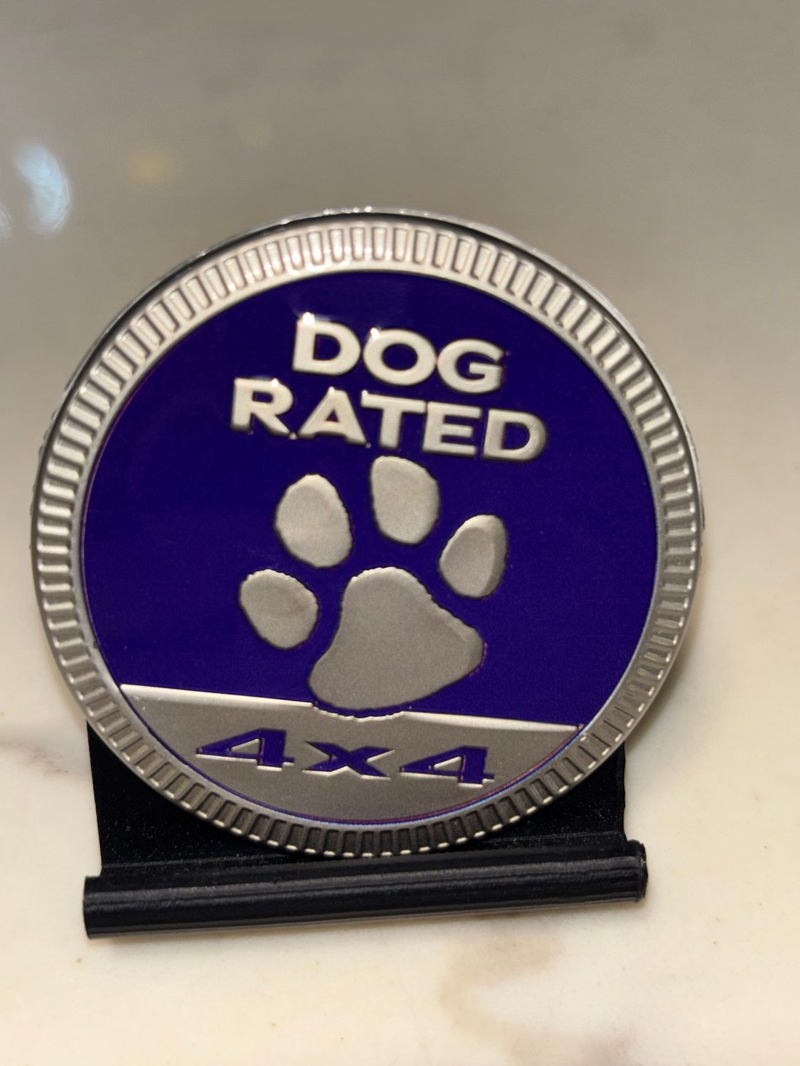 Jeep Badge - Dog Rated Purple