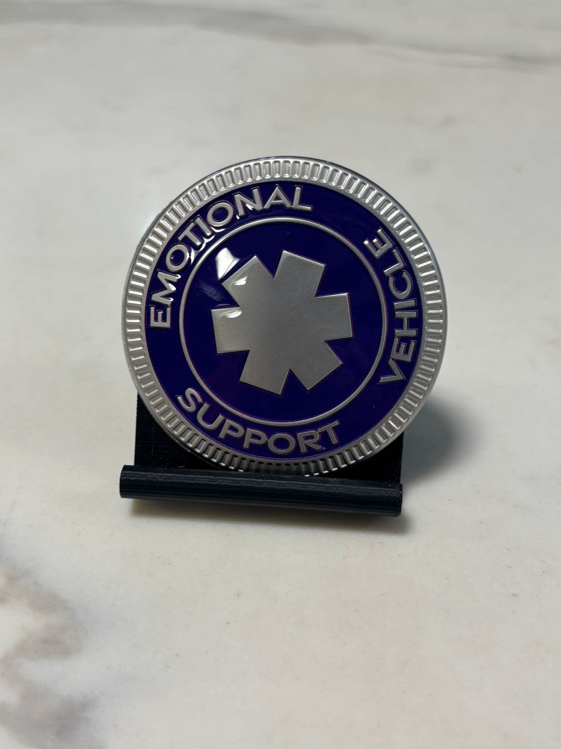 Jeep Badge - Emotional Support Vehicle Purple
