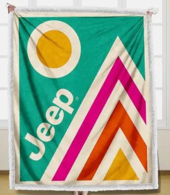 Jeep Blanket - Sherpa - Mountains Simple
