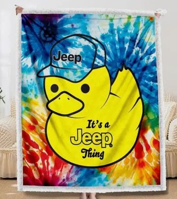 Jeep Blanket - Sherpa - Duck Tie Dye