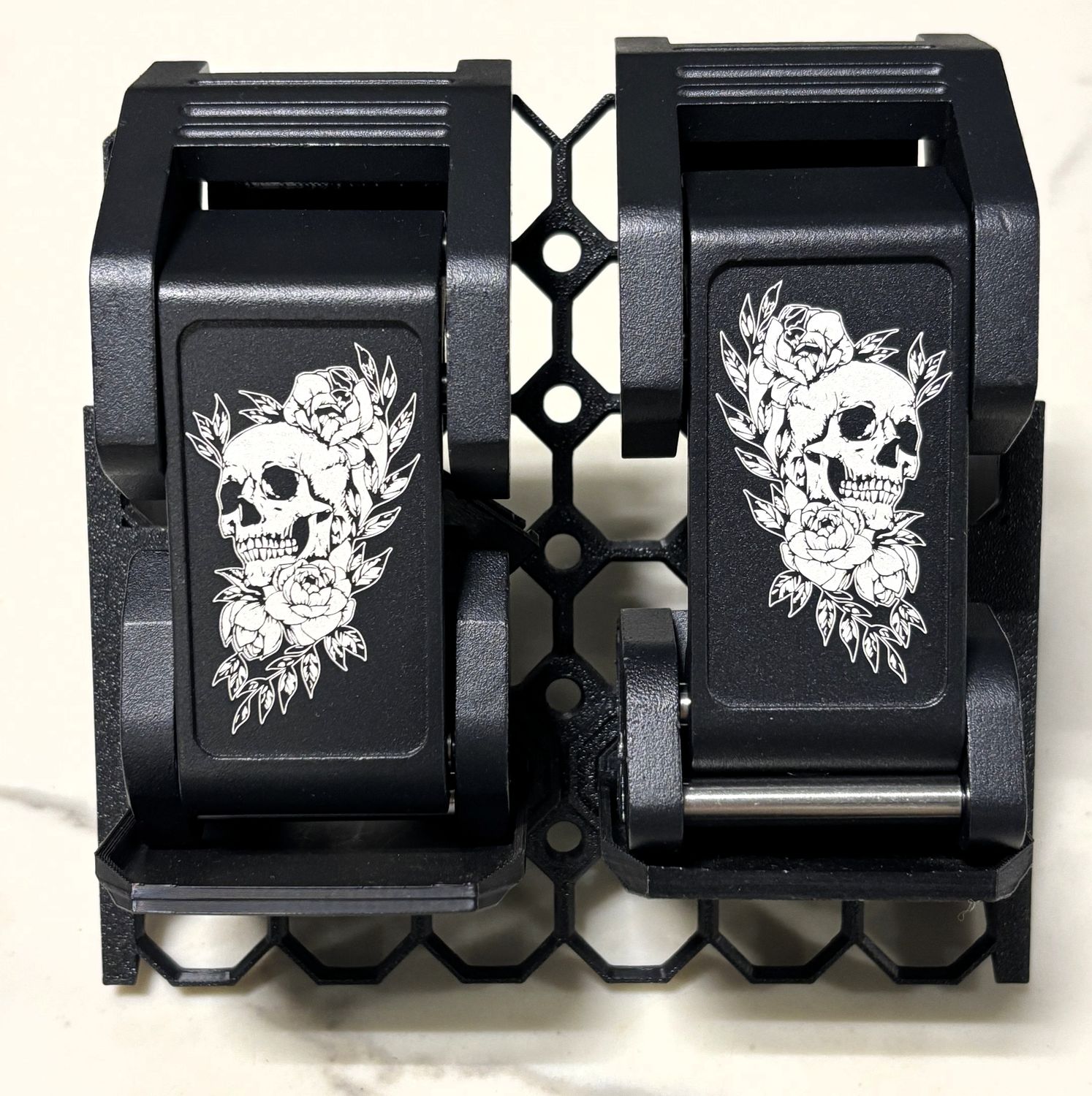 Jeep Hood Latch - Skull &amp; Flowers