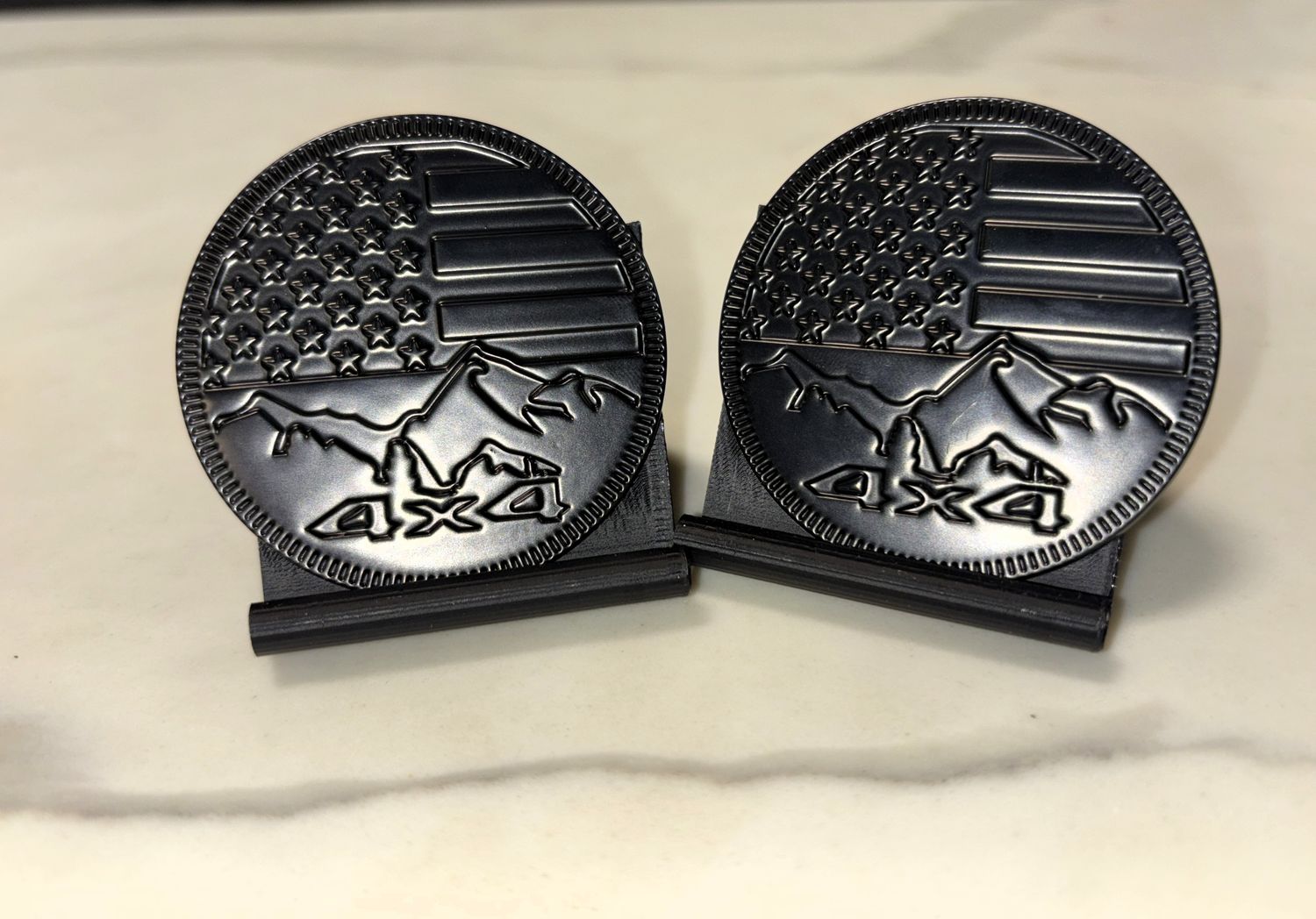 Jeep Badge - Mountain Flag Blackout