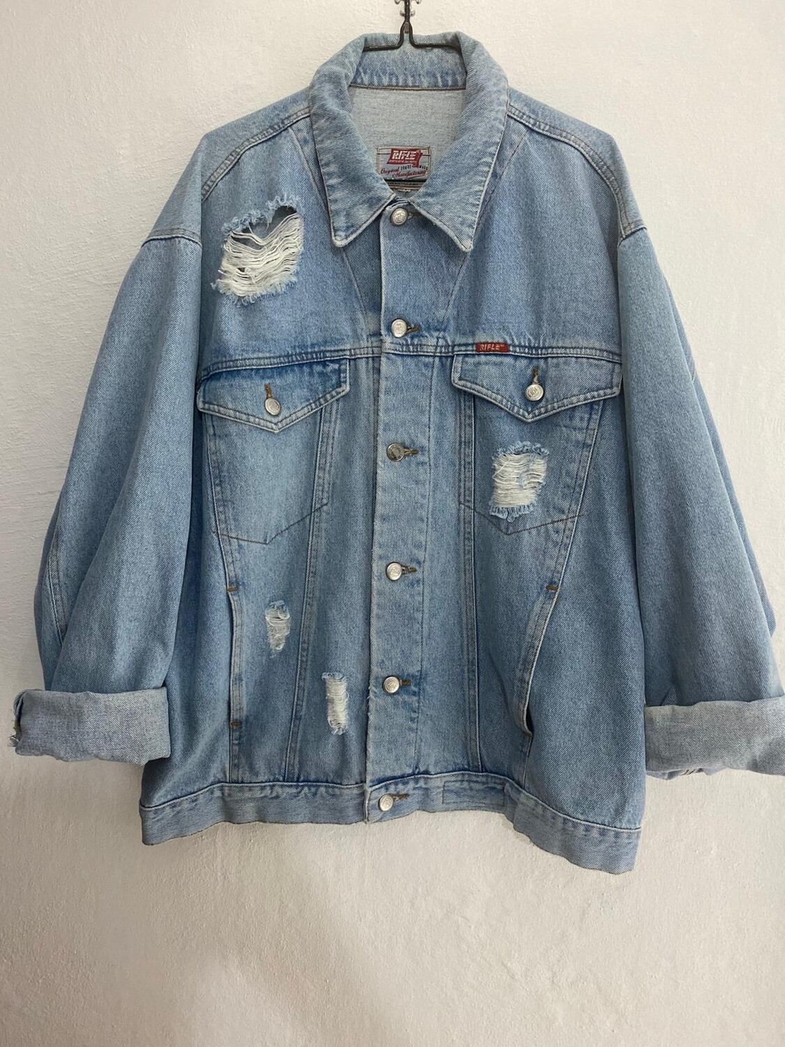 Giacca jeans RIFLE Customized taglia M vestibilità oversize