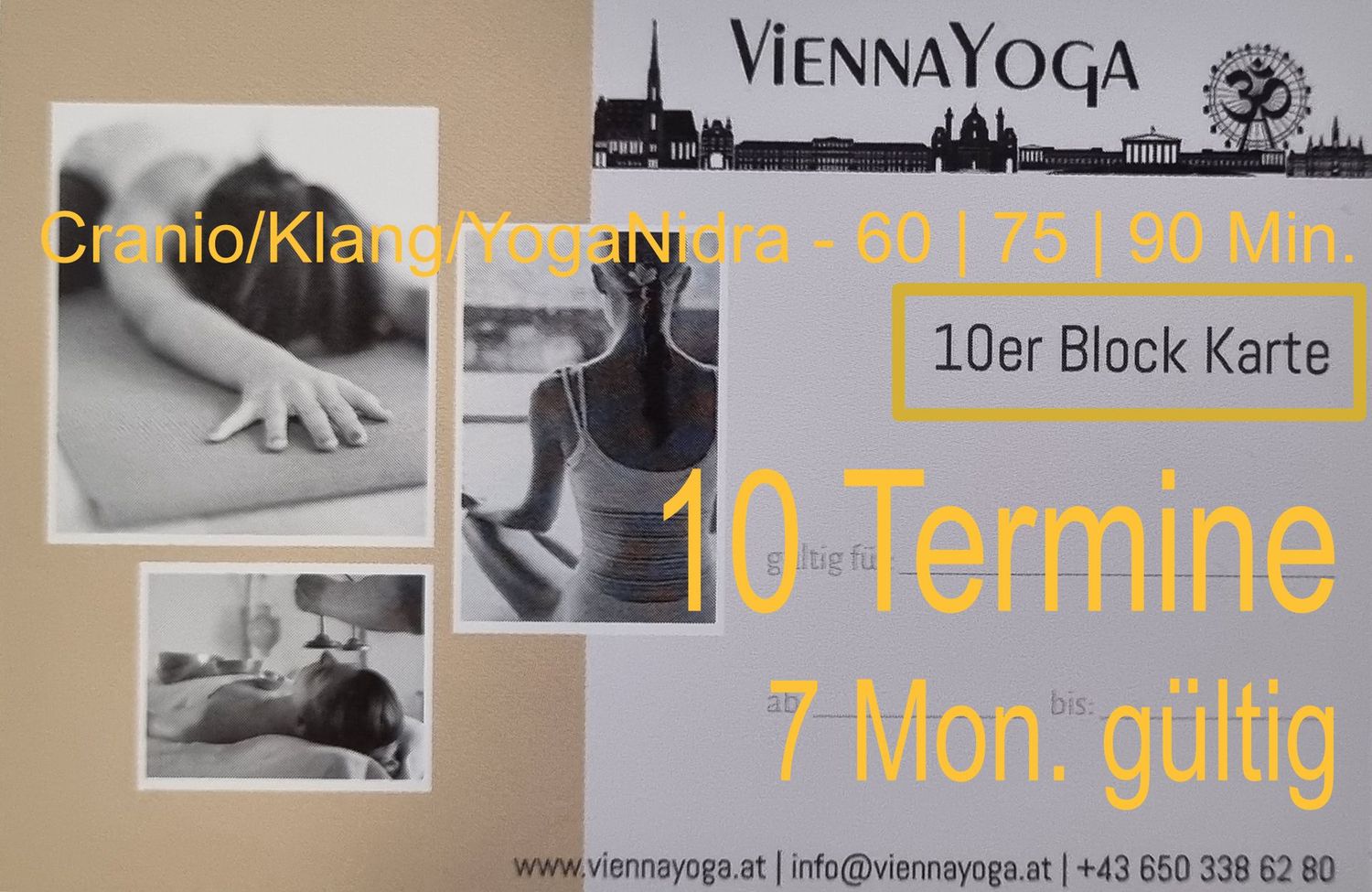 10er Block Cranio/Klang/YogaNidra - 60 Min. 10er Block Cranio/Klang/YogaNidra - 60 Min.
