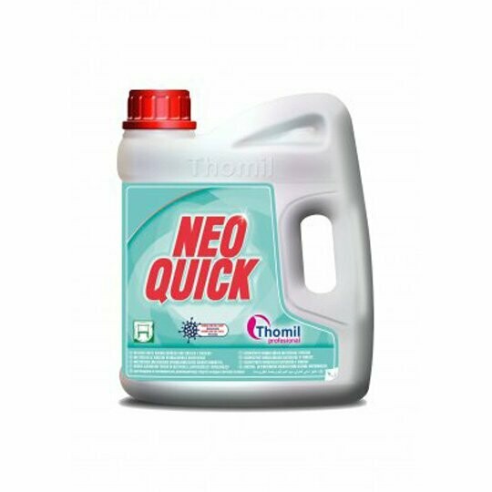 Desinfectante Hidroalcohólico Superficies NEO QUICK Bactericida y Virucida (Garrafa 4 l) Desinfectante para la limpieza de todo tipo de superficies lavables y para aplicación rápida con auto-secado. Desinfectante Hidroalcohólico Superficies NEO QUICK Bactericida y Virucida (Garrafa 4 l) Desinfectante para la limpieza de todo tipo de superficies lavables y para aplicación rápida con auto-secado.
