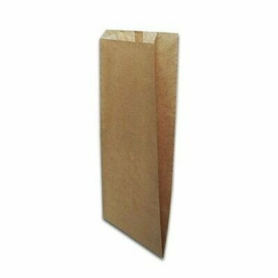 Bolsa papel KRAFT Baguette 11+5x54 cm.(Caja 2000 unidades). Papel reciclable, biodegradable y que procede de materiales renovables. Apto para el contacto directo con alimentos secos, grasos y húmedos.