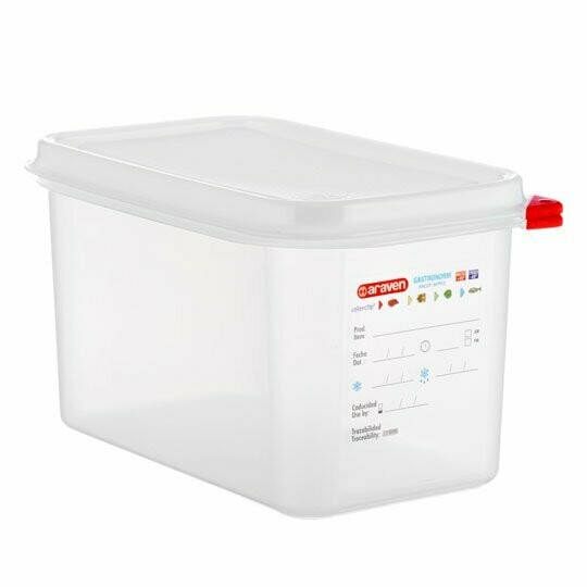 Envase hermético transparente GN1/4, aumenta la vida útil del alimento. La tapa va provista de canal que permite extraer parcialmente el aire, reduciendo la oxidación del alimento. Envase hermético transparente GN1/4, aumenta la vida útil del alimento. La tapa va provista de canal que permite extraer parcialmente el aire, reduciendo la oxidación del alimento.