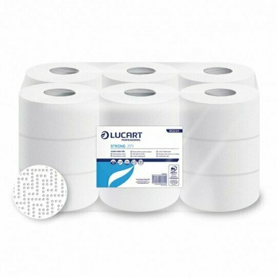 Papel higiénico STRONG J171 2 capas ø 51mm rollo 171m (Paquete 18 unidades) La fuerza de la pura celulosa, Strong es la línea completa de productos realizados con el 100% fibras de celulosa virgen. Papel higiénico STRONG J171 2 capas ø 51mm rollo 171m (Paquete 18 unidades) La fuerza de la pura celulosa, Strong es la línea completa de productos realizados con el 100% fibras de celulosa virgen.